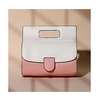 Women's The Envelope Hand Bag - Flamingo Pink & Ivory White
