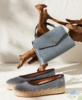 Lauren Ralph Lauren Striped Canvas Small Farrah Satchel