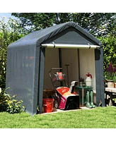 Slickblue Outdoor Portable Motorcycle Shelter with Waterproof Cover for Storage