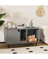 Cat Litter Box Enclosure for 2 Cats Hidden Washroom