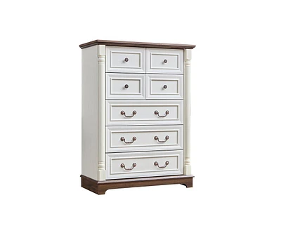 7 Drawer Bathrooom Cabinet Chest with Wooden Base and Riser Trim