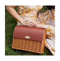 Women's The Rattan Medecin Hand Bag - Russet Brown