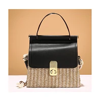 Women's The Small Straw-Medecin Hand Bag - Onyx Black