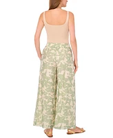 Vince Camuto Women's Vine-Print Wide-Leg Pull-On Pants