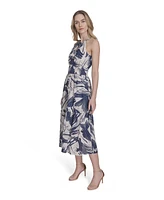 Vince Camuto Women's Textured Cotton Halter Midi Dress