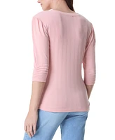 Gloria Vanderbilt Women's 3/4-Sleeve Henley Top