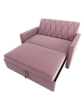 Gold Sparrow 51" Velvet Riverside Convertible Loveseat Bed, Created for Macy's