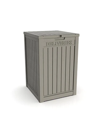 31 Gallon Resin Outdoor Patio Storage Deck Garden Storage Box with Side Handles