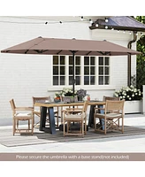 Gymax 13 Ft Double-sided Patio Umbrella Outdoor Large Twin