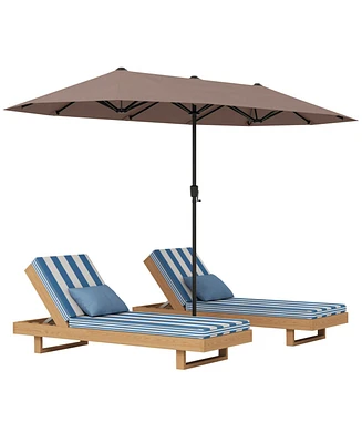 Gymax 13 Ft Double-sided Patio Umbrella Outdoor Large Twin