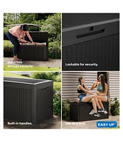 Mondawe 100 Gallon Wicker Resin Deck Box