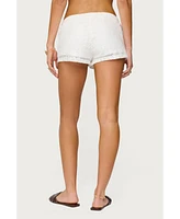 Edikted Women's Arlie Floral Texured Sheer Shorts