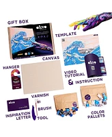 Wise Elk Okto Sensory Art 3D Painting "The Great Wave off Kanagawa" – 11.8" x 15.7" Canvas Kit
