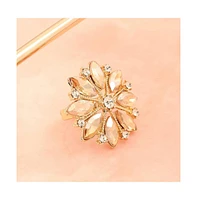 Sohi Women's Pink Marquise Flower Cocktail Ring