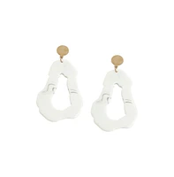 Sohi Women's White Hallow Drop Earrings