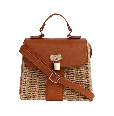 Women's The Riviera-Straw Hand Bag - Chocolate Brown