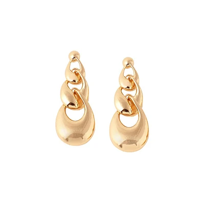 Sohi Women's White Chainlink Drop Earrings
