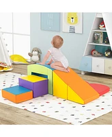 Slickblue Kids 6 Pieces Foam Climbing Blocks Soft Play Climbing with Tunnel