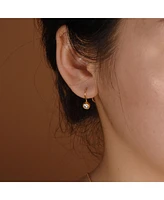 Bling Jewelry Classic .50CT Cz Round Solitaire Bezel Set Cubic Zirconia Drop Earrings Yellow Gold Plated .925 Sterling Silver French Wire Threader Fis
