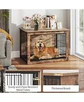 Dog Crate Furniture with Cushion and Double Doors for Small/Medium Dogs