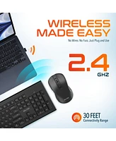 Delton 90X Bluetooth Headset with Usb Dongle, 1080p Usb Webcam with Adjustable Mounting Clip, Wireless Keyboard and Mouse Combo, Compatible with Lapto