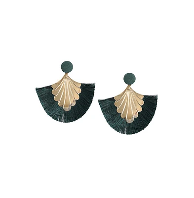 Sohi Women's Gold Tassel Drop Earrings