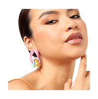 Sohi Women's Colourblock Chainlink Drop Earrings