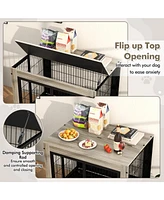 Industrial Dog Kennel with Flip-up Top 3 Lockable Doors and Removable Tray