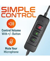Delton 42Y Usb Headset with Mic, Hi-Fi Stereo Sound, Over-Ear Computer Headset with Noise Cancelling Microphone, In-Line Controls, Compatible with Pc,