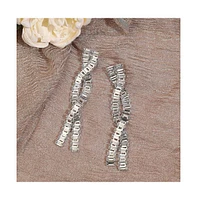 Sohi Women's Silver Twisted Drop Earrings