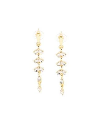 Sohi Womens White Sleek Drop Earrings