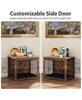 Ecooso Dog Crate Furniture with Cushion and Double Doors for Small/Medium Dogs