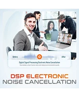 Delton Wireless Headset for Computer with Charging Case, Bluetooth Headset with Noise-Cancelling Mic, Specially Designed for Ms Team, Zoom, Google Mee