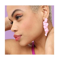 Sohi Women's Pink Abstract Drop Earrings