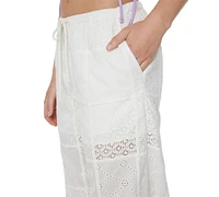 Roxy Juniors' Precious Patchwork Cotton Eyelet Pants