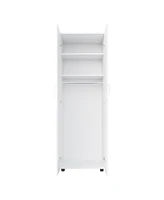 London Armoire, Two Shelves, Rod, Double Door Cabinet Armoire
