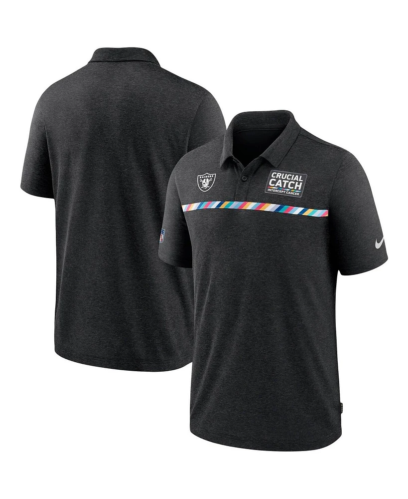 Nike Men's Black Las Vegas Raiders Crucial Catch Sideline Early Season Polo Shirt