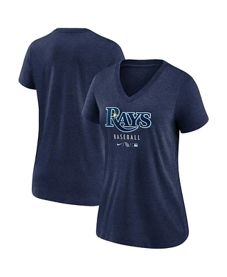Nike Women's Heather Navy Tampa Bay Rays Authentic Collection Tri-Blend V-Neck T-Shirt