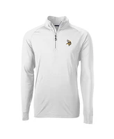 Cutter & Buck Men's White Minnesota Vikings Adapt Eco Knit Quarter-Zip Pullover Jacket
