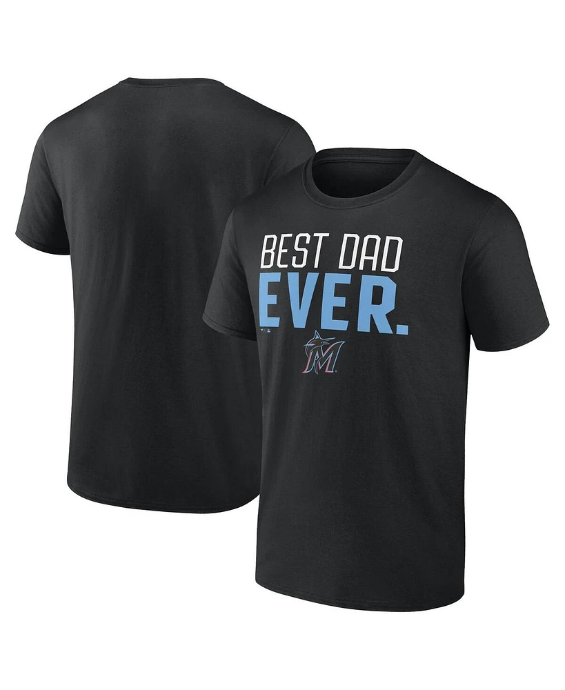 Fanatics Mto Label Men's Black Miami Marlins Best Dad Ever T-Shirt