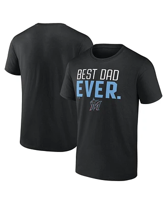 Fanatics Mto Label Men's Black Miami Marlins Best Dad Ever T-Shirt