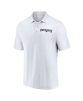 Fanatics Men's White New England Patriots Lockup Polo Shirt