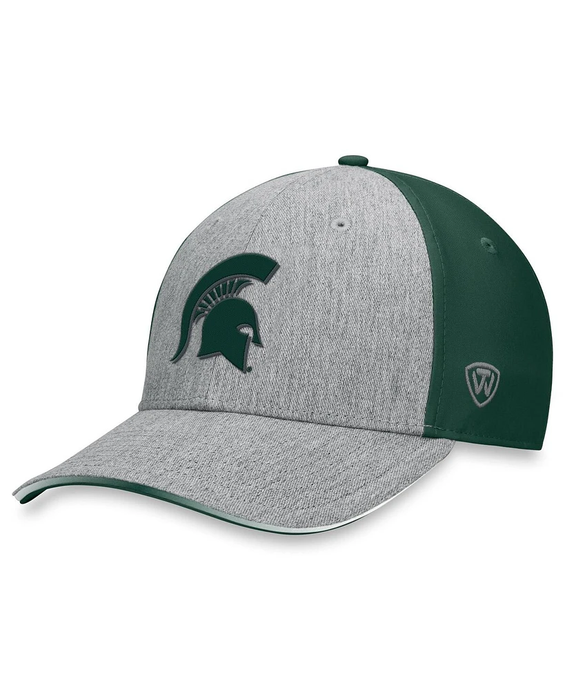 Top of the World Men's Heather Gray/Green Michigan State Spartans Merge Flex Hat