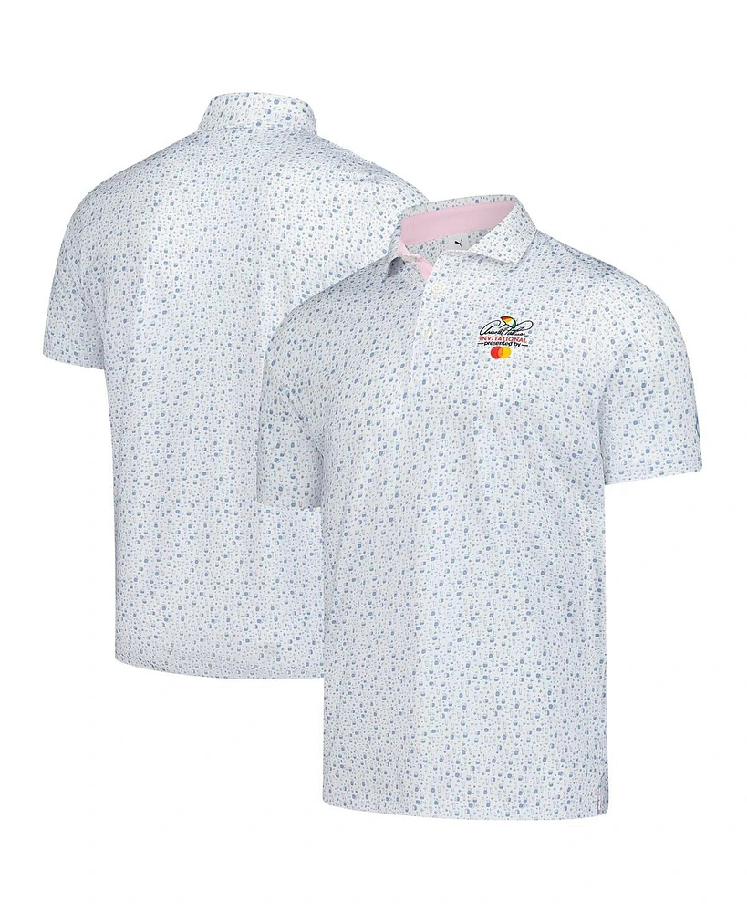 Puma Men's White Arnold Palmer Invitational Tea Time Mattr Polo Shirt