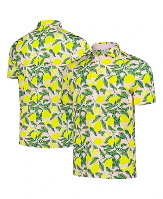 Puma Men's Pink Arnold Palmer Mattr Lemon Branch Polo Shirt