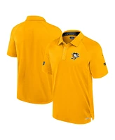 Fanatics Men's Gold Pittsburgh Penguins Authentic Pro Rink Polo Shirt