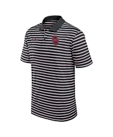 Jordan Men's Black/White Oklahoma Sooners Primetime Victory Striped Performance Polo Shirt