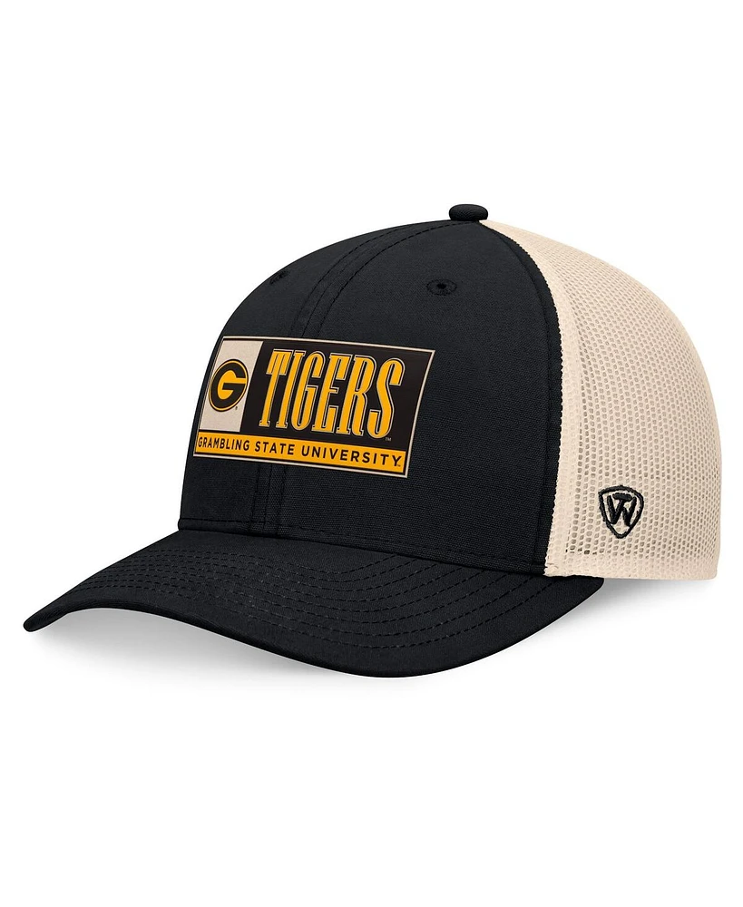 Top of the World Men's Black/Natural Grambling Tigers Bennett Trucker Adjustable Hat