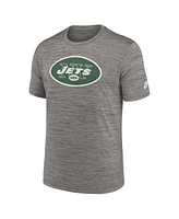 Nike Men's Gray New York Jets Sideline Velocity Throwback Logo Performance T-Shirt