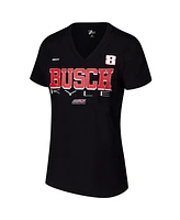 G-iii 4Her by Carl Banks Women's Black Kyle Busch Strategy V-Neck T-Shirt